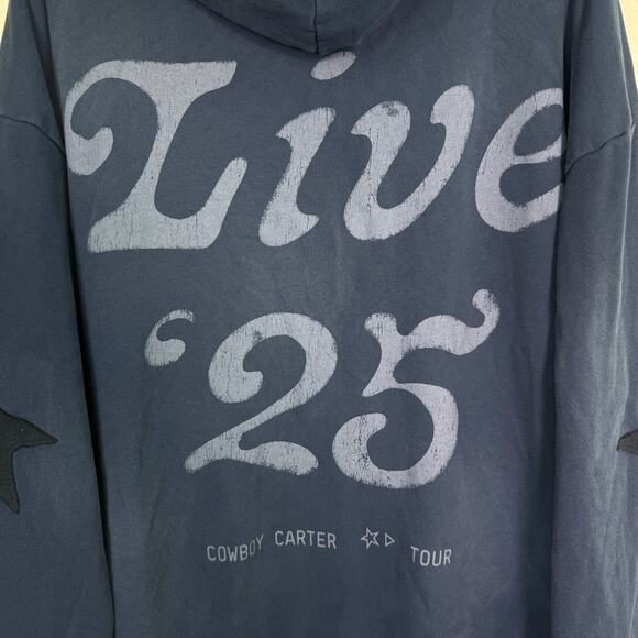 Beyonce Cowboy Carter Tour Hoodie XXL Concert Merch 16 Carriages CCT 2025 Blue - Picture 8 of 12